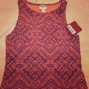 Orange printed tank top